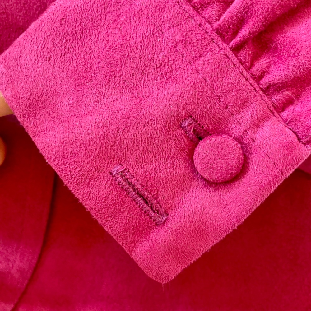Lilli Ann Vintage Dress 1970s Magenta Dress Raspberry Pink Ultrasuede Minx vibe - Picture 10 of 12